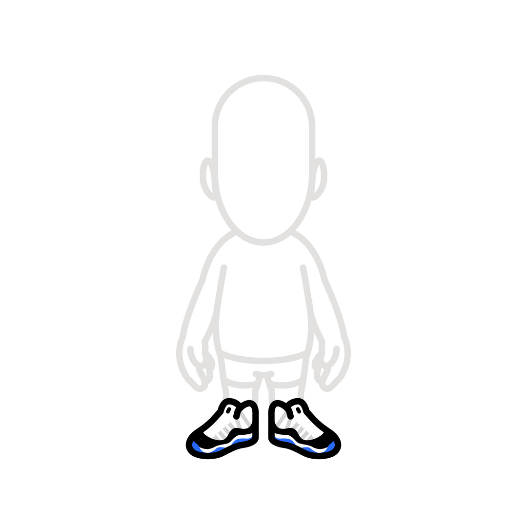 White and blue basketball shoes