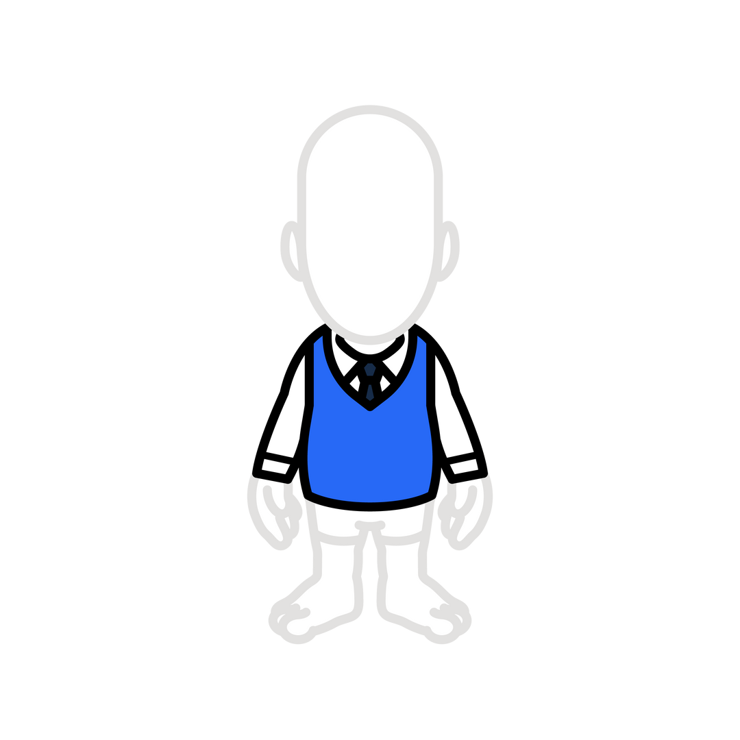 Blue half sleeve sweater with white shirt