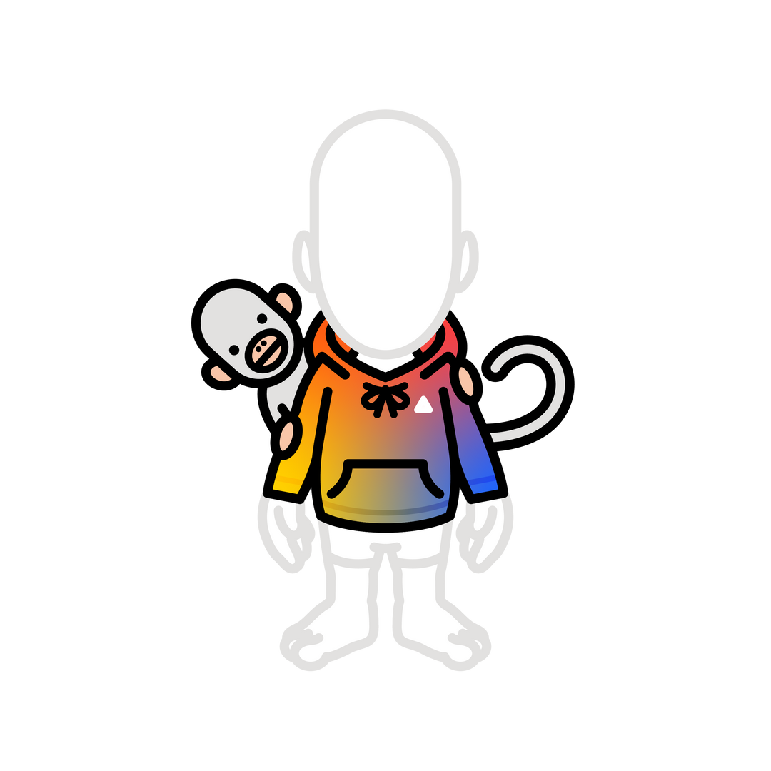Rainbow hoodie with pet monkey