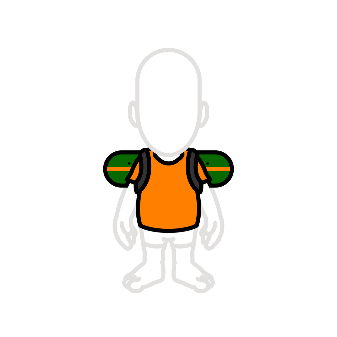 Orange t-shirt with skateboard