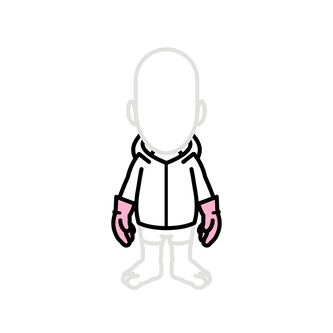 Top hazmat hoodie with pink gloves