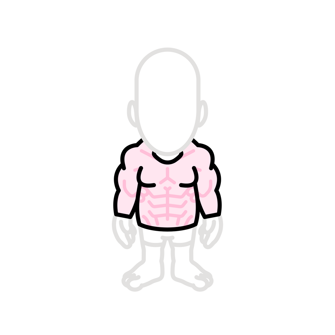 Pink muscle suit