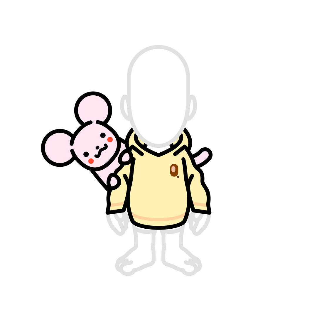 Monkey yellow hoodie with mouse pet