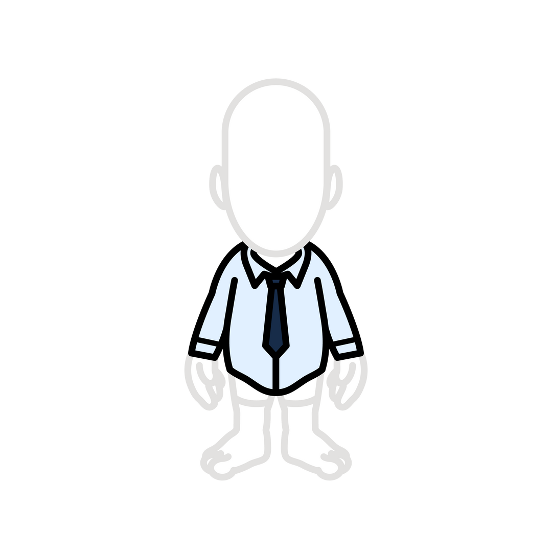 Decontracted blue shirt with tie