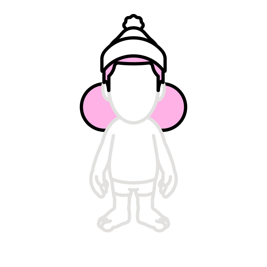 Pink buns with Beanie