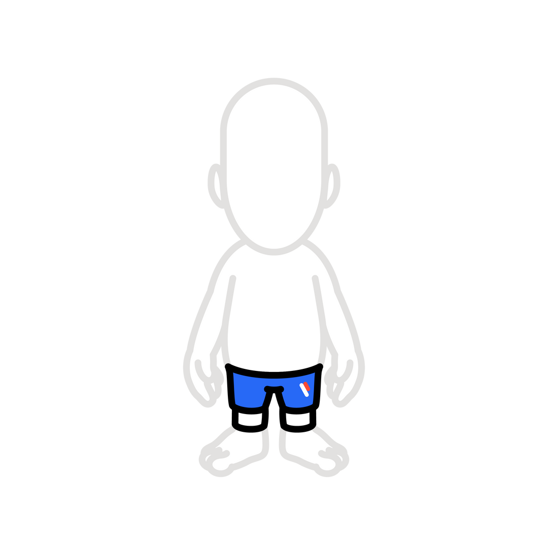 Blue soccer shorts with white leggings